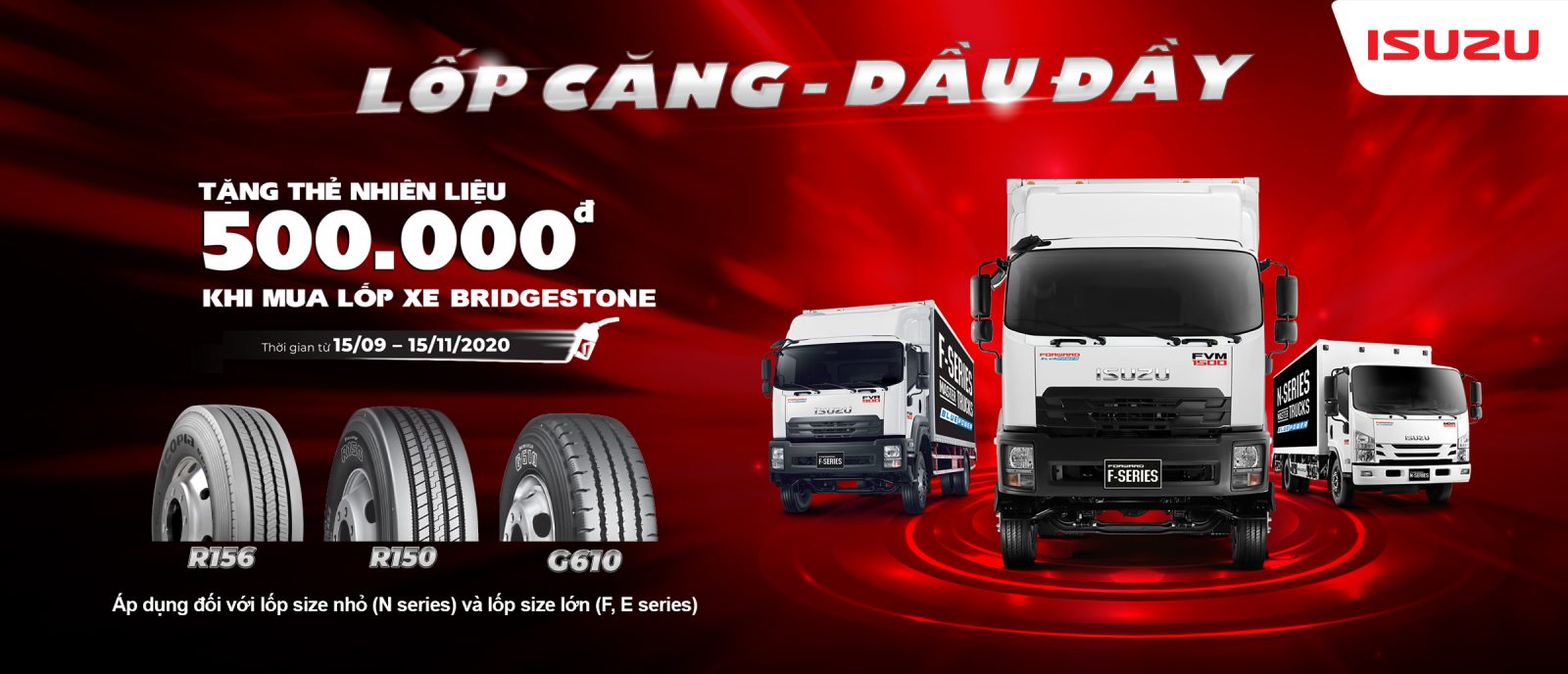 “Lốp căng, dầu đầy”: Sắm lốp Bridgestone, nhận ngay thẻ nhiên liệu